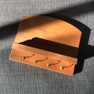 Wooden Wall-Mounted Key Holder with Hooks